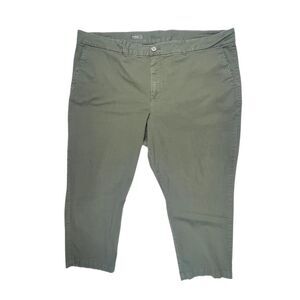 Kut From The Kloth Pants Womens 24W Olive Green Crop Trousers Pockets Slim Chino